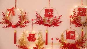 【SG】LED light  bouquet wall Decor DIY Chinese New Year Decoration Chinese New Year 2026 CNY Pendant  decorations Festival Decoration Pendant  Blessing Character Garland Ornaments