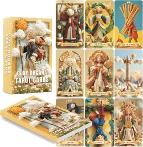 UniqueUnique Tarot Deck 78 Clay Tarot Cards for Beginners and Experienced Readers with Guidebook Tools for Reflection