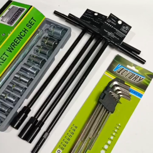 Tekiro Kunci T 4 pcs 8-10-12-14 mm + Kunci Shock Sok 10pcs 8-24mm Victory / Kunci L Set Panjang 9Pcs