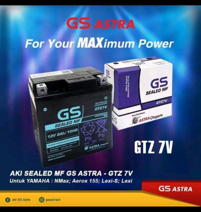 AKI GS ASTRA GTZ7V NMAX AEROX 155 N MAX LEXI (ORIGINAL) AKI KERING AKI