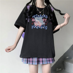 Original Japanese Style Short Sleeve T-Shirt Female Niche Style Kirby Cute Womens Clothing Loose JK Tops Laid-Back Preppy Style Ins