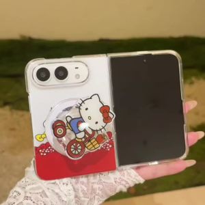 Sanrio | For IPhone Duo Sanrio Cute Cartoon Character Wrist Strap Magnetic Stand Phone Case Shockproof Anti Scratch Full Protection Cover