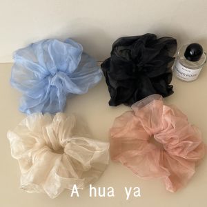 Sweet Fairy Large Ogeesha Hair Ties Womens Pink Beige Simple Versatile Korean Style Hair Bands Fashionable Hair Bands