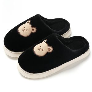 Warm Cotton Slippers Indoor Home Use Anti-Slip Couple Matching Men Women Winter Home Comfortable Plush Lined Slip-Resistant Slippers
