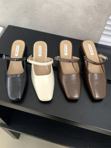 Vintage Brown Heel Mary Jane Flats Women Mid-Heel