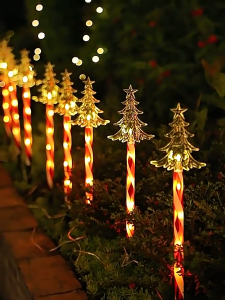 Slamp christmas lights solar power Outdoor Waterproof christmas decoration models Warm light Lawn lights 8-Lighting Modes Stake Lights For Pathway Lawn Yard Christmas Decor
