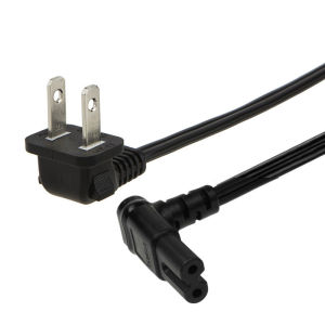 Two-Pronged 8-Character Tail Bend Head Power Cable 2M Length for Micro Whale TV Set Double Bend Head Power Line