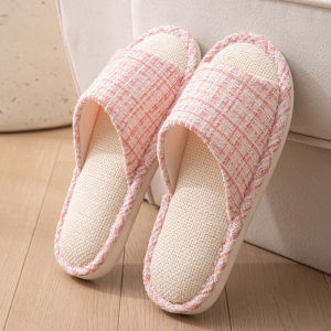 JIFANPAUL | Lightweight Thin Sole Cotton Linen Slippers for Women