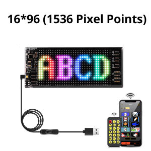 DC 5V Dimmable LED Matrix Pixel Scrolling Screen Advertising Lights Signs DIY Text Patterns Animations Bluetooth APP Control