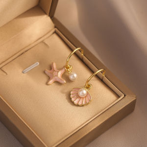 Sweet Sea Star Shell & Pearl Imitation No-Piercing Earrings: A Stylish Choice
