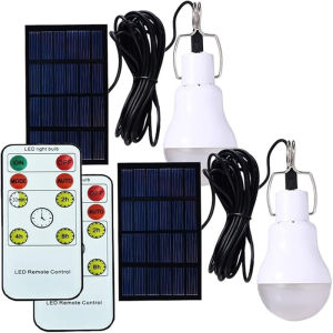 LED Solar Lamp Bulb Outdoor Waterproof Portable Solar Garden Hanging Light Hiking Fishing Emergency Lights