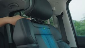 Car Seat Fan Backseat Cooling Fan Front Rear Seat Headrest Cooling Air Fan USB Powered 3 Gear Adjustable Strap Car