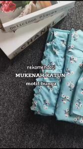 Mukena Anak 2in1 Katun Motif Print Bunga Laser Mewah (Usia 5-12 Tahun)