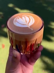 Ly Thủy Tinh IKAPE 270ml Dung Tích Lớn Thiết Kế Vẽ Tay Dùng Được Cho Cà Phê Espresso Sữa Trà Đa Năng Dùng Cho Nhà Bếp Và Quầy Bar