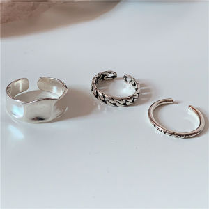 Nhẫn Mặt Cười Thời Trang Cổ Điển 3 Món Cho Nữ Nhẫn Ngón Trỏ Đính Đá Kim Loại Hợp Kim Mới Về Trang Sức Thời Trang