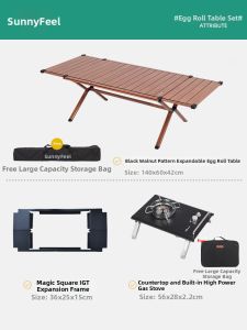 SUNNY FEEL | Extendable Dual-side Rolling Table Aluminum Outdoor