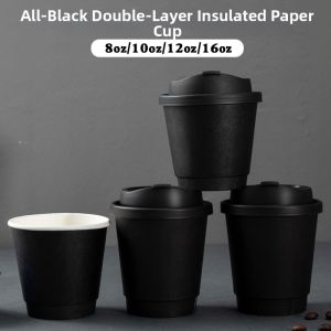 Double Layer Black Travel Coffee Cup