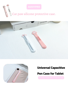 AizoyPro Apple Pencil Holder for Pro 2nd 1st Gen Silicone Stylus Pen Sleeve Cap Cute Cartoon Pocket Slot Anti-Slip Protective Cover Soft Lightweight Easy Carry Accessory