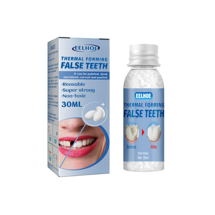 【Hot Sale】Eelhoe False Teeth Filling Solid Glue Thermal Forming Denture Solid Tooth Gel Temporary Tooth Repair Kit Teeth Beauty Tool Denture Adhesive Broken Teeth And Gaps Restoration Dental Veneers Resin False Teeth Filling Glue