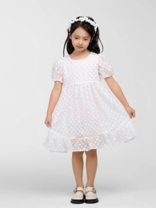 Váy trắng dự tiệc bé gái Bigfox Miss Meow đầm công chúa tiểu thư size đại kiểu Hàn ren hoa mùa hè 37911 tuổi 30kg