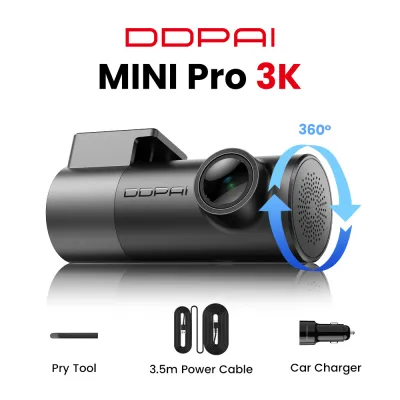 DDPAI MINI Pro Dash Cam 3K HDR 1620P Car DVR with WiFi Night Vision WDR Voice Control 24H Parking Monitor 143° FOV