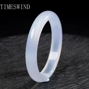 TIMESWIND Naturally Authentic Agate Light Purple Flat Bangle Dreamy Violet Ice Sense Women Fashion Jewelry with Certificate