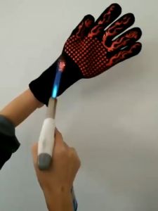 1Pc Outdoor BBQ Glove Fireproof Flame Retardant Gloves Kitchen Cooking Gloves Baking Gloves