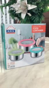 RRS โถ บรรจุอาหาร สแตนเลส กดเลือกขนาดที่ต้องการได้เลยค่ะ (ฝาฟ้า เขียว ชมพู) - เครื่องครัว กล่องบรรจุอาหาร กล่องใส่อาหาร โถใส่อาหาร