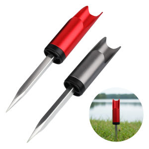 Universal Fishing Rods Holder with Ground Insert Design Durable Alloy Support for Baitcast Spinning and Lure Rods
