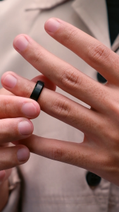 Racabel Averra Ring - Cincin Tungsten Pria Hitam Anti Karat