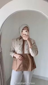 Alika Shirt - Kemeja Bordir Linen / Kemeja Vest Ikat Bordir Oversize Wanita