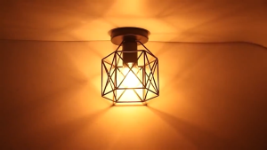 LED Ceiling Light Indoor Lighting Pendant Lamp Geometric Steel Iron Cage Vintage Wall Light with Bulbs for Corridor Aisle Bedroom Lights Living Room dining Balcony Loft Bar Light