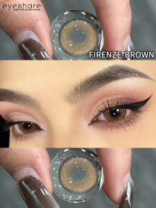 Eyeshare 1 cặp kính áp tròng firenze-brown DIA14.5mm 12 tháng lens 1 hộp 2 viên màu nâu lens
