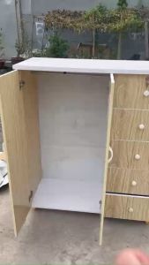 Tủ nhựa đựng quần áo 5 ngăn màu gỗ TỦ QUẦN ÁO TRẺ EM TỦ NHỰA ĐÀI LOAN 2 CÁNH 5 NGĂN KÉO