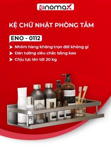 Kệ để đồ nhà tắm dán tường ENOMAX đa năng tiện lợi để đồ phòng tắm gọn gàng chất liệu nhôm hàng chống gỉ cao cấp