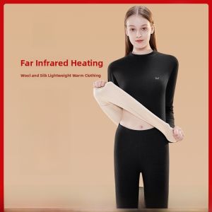 MiiOW | Thickened Fleece Womens Thermal Underwear Set High Neck One-Piece Style Warm Cozy Autumn Winter Base Layer Clothes