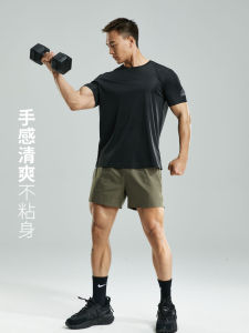 Quick Dry ระบายอากาศได้ดี เสื้อยืดกีฬาผู้ชายคอกลม หลวม Fit Running Fitness ลำลอง แขนสั้นที่กําหนดเอง Videke 3889