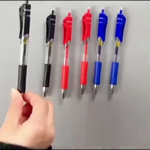 50 Pcs Wholesale Retractable Gel Pen 0.5mm Carbon Press Bullet Head Neutral Water Pen Black Red Blue Ballpen