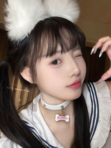 Cute Puppy Pendant Chocker Bone Necklace Original Design Fashion Jewelry PU Material Pet Accessories Lovely Dog Collar Chain