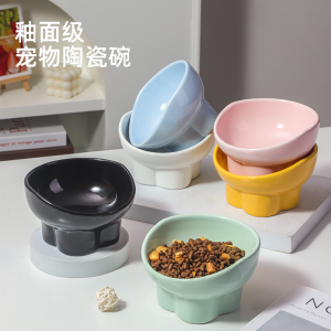 Bát Ăn Mèo Bằng Gốm Sứ Miệng Rộng Dễ Thương Dùng Để Uống Nước Và Ăn Thức Ăn Cho Thú Cưng Màu Đen Bát Ăn Mèo Hình Chân Voi