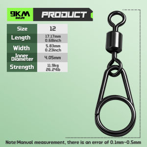 9KM DWLIFE | 9KM 25-50pcs Fishing Swivel Snap Rolling Swivel Clip Lure Line Connector Black Quick Change Snap Swivel Saltwater Freshwater