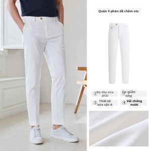 GIOVANNI VALENTINO | Quần Nam Chống Bẩn Ống Dài Thẳng Phong Cách Thường Ngày Mùa Hè Độ Dài 9/10