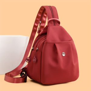 Mini Fashionable Nylon Backpack Womens Single Shoulder Bag Dual Use Shoulder Bag Soft Zipper Closure Daily Use Backpack