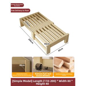 Extendable Wooden Single Bed 2-in-1 Sofa