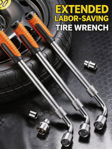 Telescoping Lug Wrench Set With Rubber Handle Comfortable Grip Multi Socket Auto Motorcycle Tire Repair Maintenance Tool