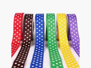5 Meters 15mm 25mm Dots Printing Grosgrain Ribbon Wedding Decoration Gift Wrapping Hair Bows DIY Crafts Christmas Accessories