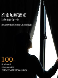 2025 New Modern Minimalist Full Light Blocking Curtain Magic Tape Style Non-Light Permeable Window Sun Protection Heat Insulation