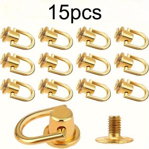 D-Ring Rivets with Screw Backs for Leathercraft - Metal Fasteners for DIY Handbags Wallets Crafts