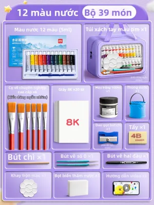 deli | Bộ Sơn Nước và Gouache Không Chứa Độc Tố Có Thể Giặt Được