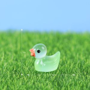 Ready Stock  Cute Miniature Duck Ornament Cute Mini Resin Duck Glow In The Dark Landscape Aquarium Decoration  Garden Decorations